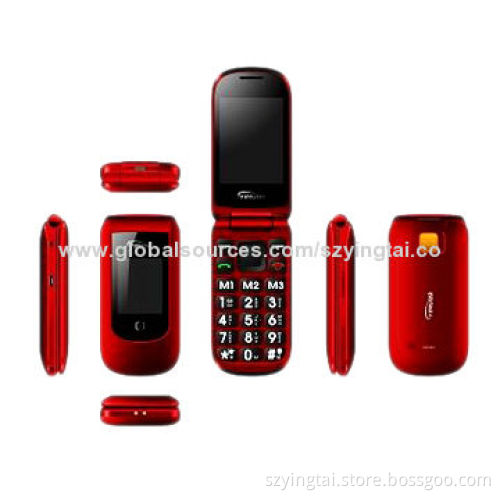 2.4-inch flip big button easy to use senior phone with CE & RoHS marks